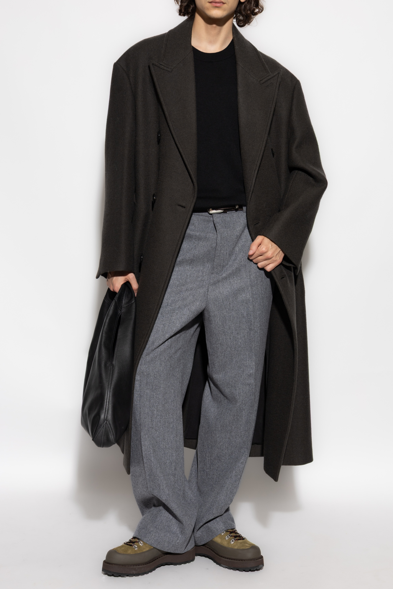 Brown Wool double-breasted coat Ami Alexandre Mattiussi - Vitkac AS